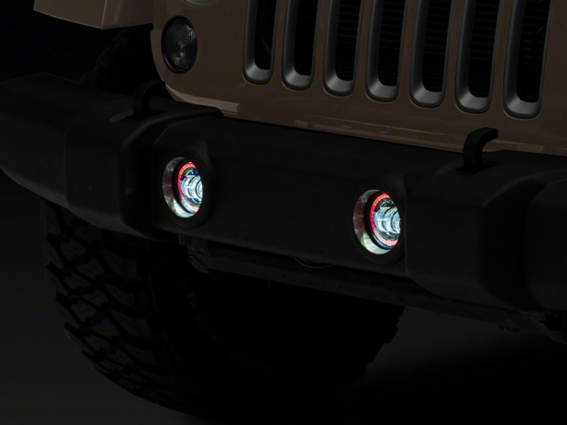 Phares antibrouillard à DEL Raxiom 07-18 Jeep Wrangler JK Axial Series 4 pouces avec halo RVB