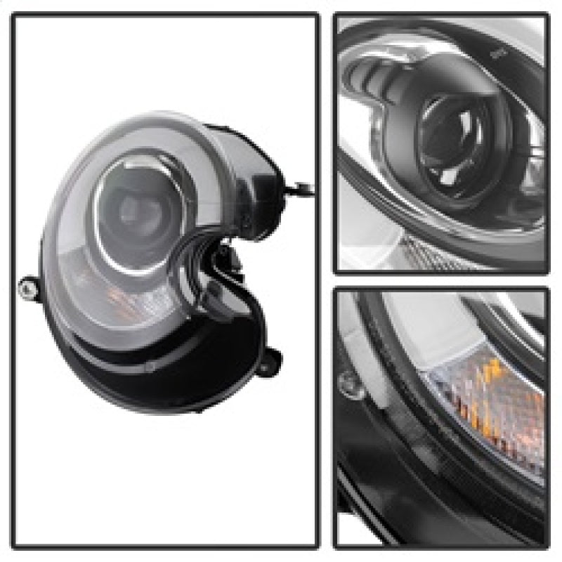 Phares de projecteur Spyder Mini Cooper 2010-2012 Modèle Xénon/HID - DRL Blk PRO-YD-MC07-HID-DRL-BK