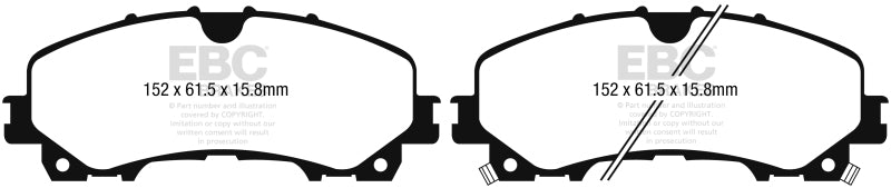 Plaquettes de frein avant EBC 2016+ Infiniti Q50 2.0T Bluestuff