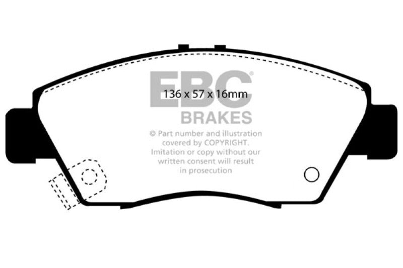 Plaquettes de frein avant EBC 12 Acura ILX 1.5 Hybrid Redstuff