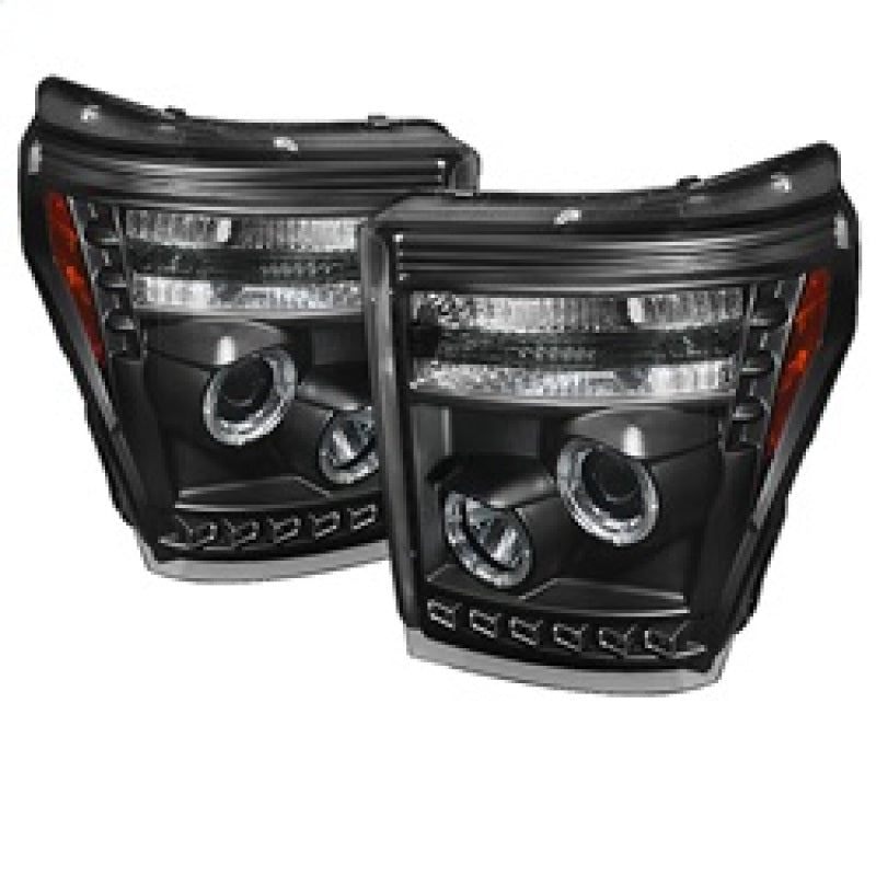 Phares de projecteur Spyder Ford Super Duty 11-15 CCFL Halo DRL Blk Low 9006 PRO-YD-FS11-CCFL-BK
