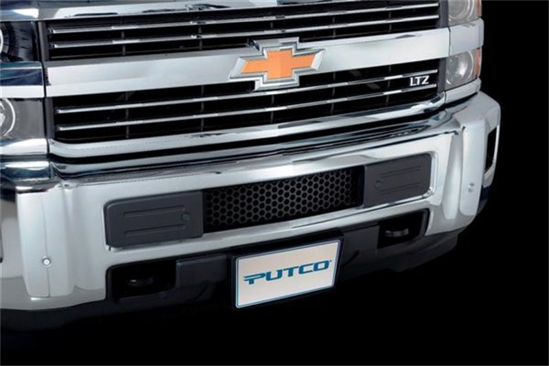 Putco 15-19 Chevy Silv HD - SS - Grille de pare-chocs à motif perforé noir Inserts de grille de pare-chocs