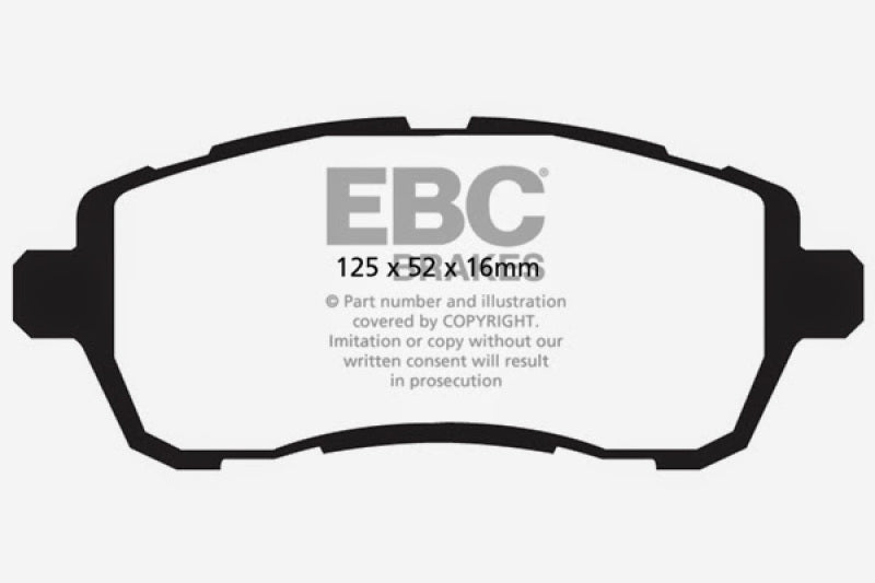 Plaquettes de frein avant EBC 10+ Ford Fiesta 1.6 Ultimax2