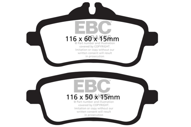 Plaquettes de frein arrière EBC 14+ Mercedes-Benz CLA45 AMG 2.0 Turbo Yellowstuff