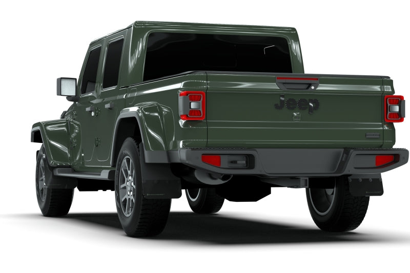 Rally Armor 19-23 Jeep JT Gladiator Mojave/Rubicon Black Mud Flap w/ Army Green Logo