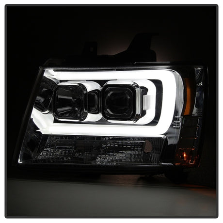 Phares de projecteur V2 pour Chevy Suburban/1500/2500/Tahoe Spyder 07-14 Chrome PRO-YD-CSUB07V2-DRL-C