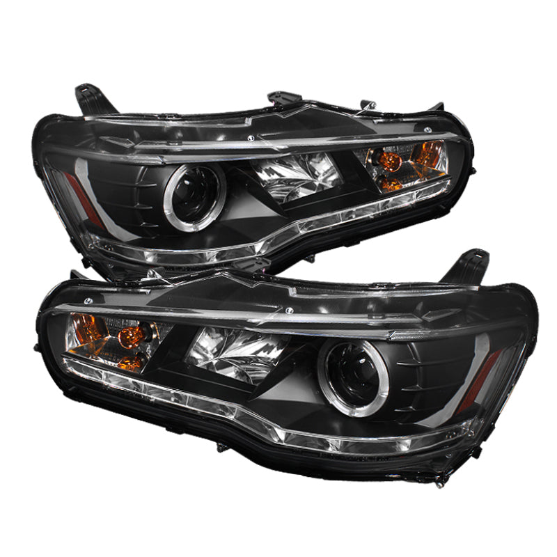 Spyder Mitsubishi Lancer/EVO-10 08-14 Projecteur Xénon/HID-LED Halo DRL Blk PRO-YD-ML08-HID-DRL-BK