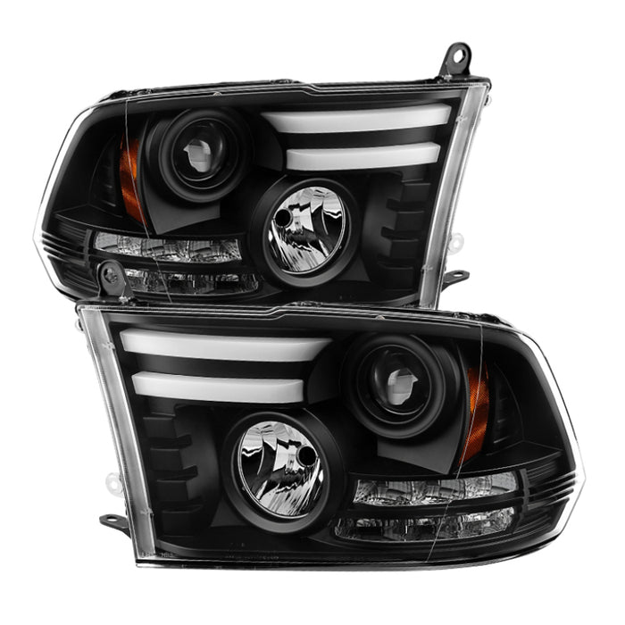 Phares de projecteur Spyder Dodge Ram 09-12 Barre lumineuse DRL Noir PRO-YD-DR09-LBDRL-BK