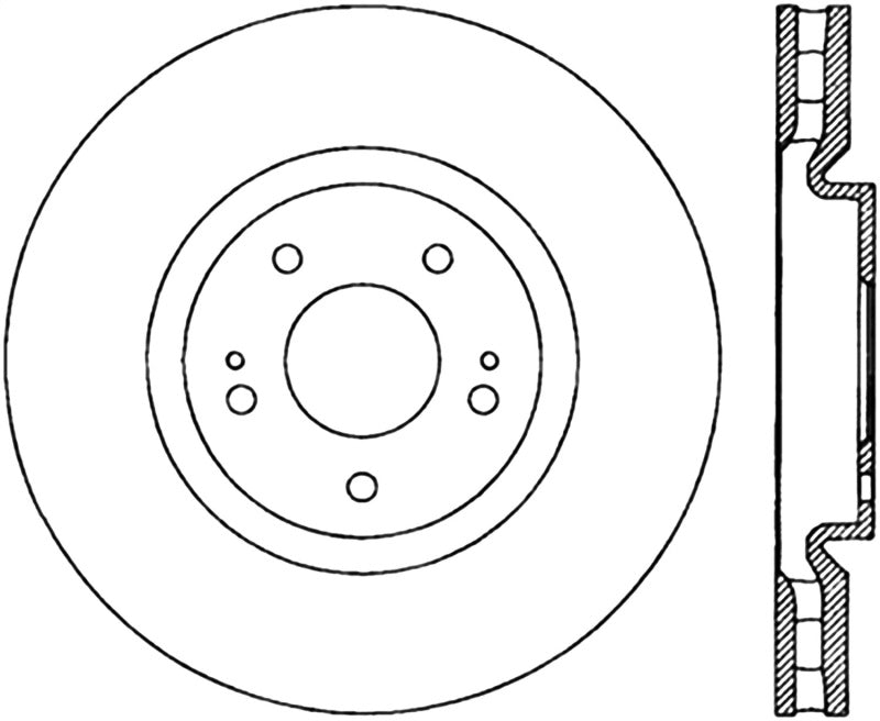 Rotor avant droit fendu StopTech Power Slot 03-06 Evo 8 &amp; 9 Cryo