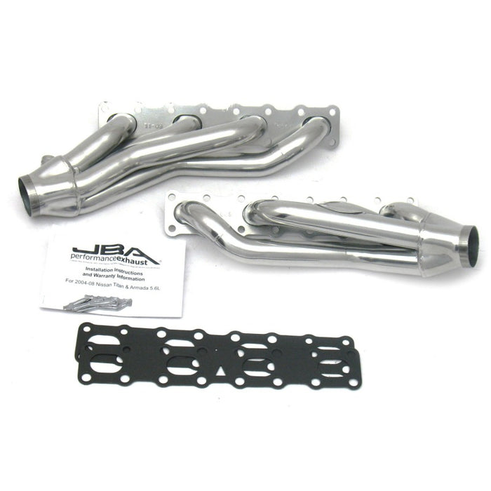 Collecteur d'échappement JBA 04-15 Nissan 5.6L VK56DE Oval Port 1-5/8 po primaire Silver Ctd Cat4Ward