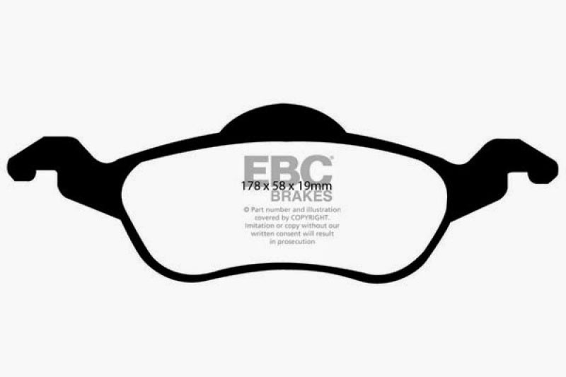 Plaquettes de frein avant EBC 00-04 Ford Focus 2.0 Yellowstuff