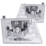 Phares avant en cristal chromés ANZO 1992-2006 Ford Econoline