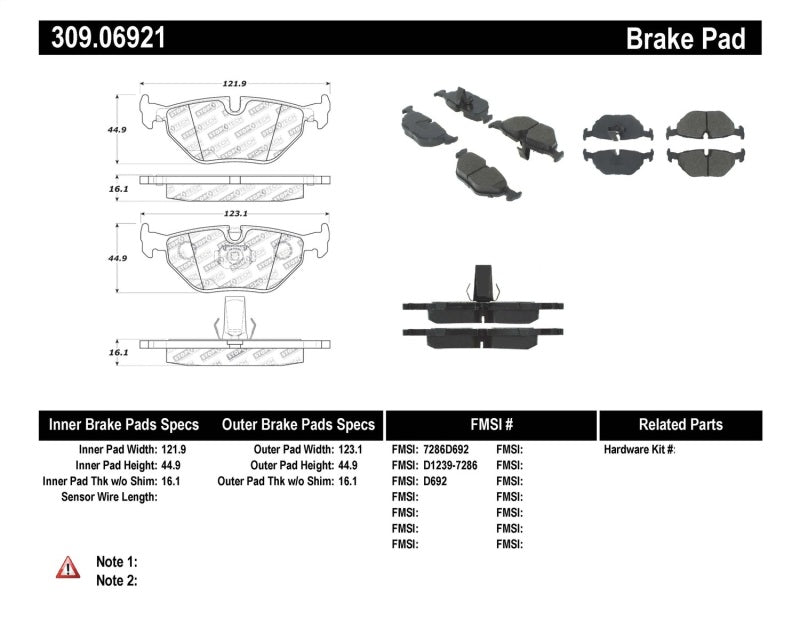 Plaquettes de frein StopTech Performance