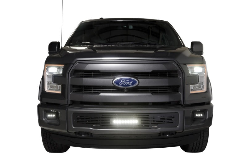 Putco 15-17 Ford F-150 - Grille de pare-chocs SS Black Bar Design avec inserts de barre lumineuse Luminix de 10 po