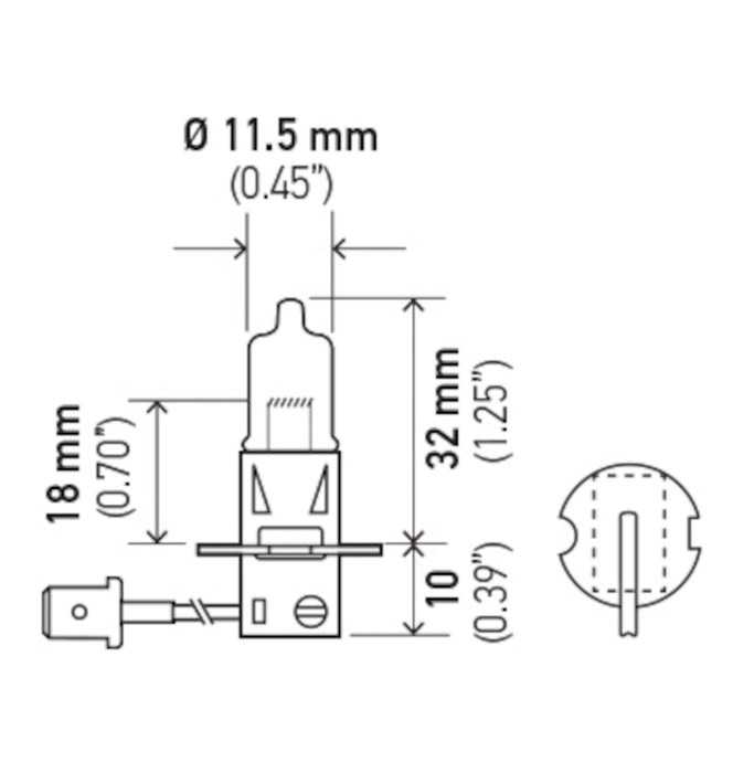 Ampoule Hella H3 12V 55W Pk22S T325 +50