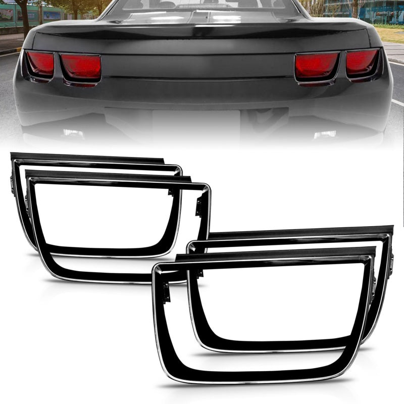 Cadres de feux arrière ANZO 2010-2013 Chevrolet Camaro - 4 pièces noir brillant