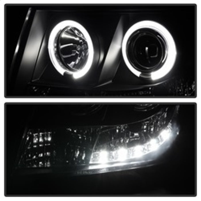 Phares de projecteur Spyder Chevy Suburban 1500 07-14 LED Halo LED Blk Smke PRO-YD-CSUB07-HL-BSM