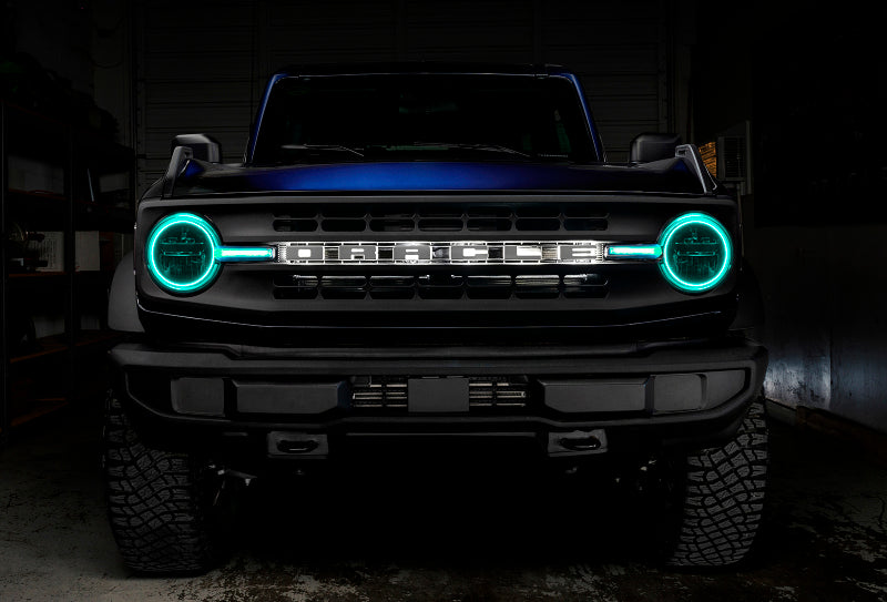 Oracle 21-22 Ford Bronco Headlight Halo Kit w/DRL Bar - Base Headlights -w/No Cntrl