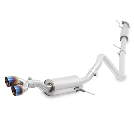 Échappement Cat-Back résonant en acier inoxydable Mishimoto 14-16 Ford Fiesta ST 1,6 L 2,5 pouces avec titane brûlé