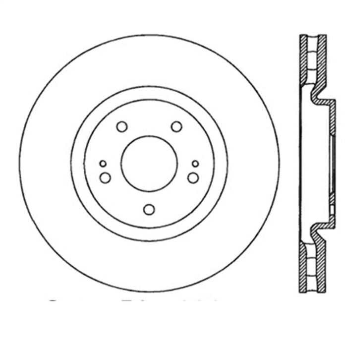 Rotor avant droit fendu StopTech Power Slot 03-06 Evo 8 &amp; 9