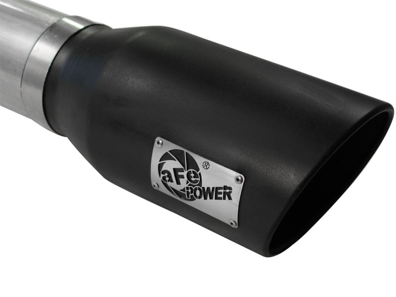 Système d'échappement arrière en acier aluminisé DPF aFe Atlas 5 pouces pour camions diesel Ford 11-14 v8-6,7 L td wrinkled blk tip