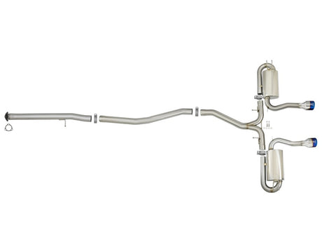 Système d'échappement Cat-Back aFe Takeda 3 pouces 304 SS avec embouts bleus 2017+ Honda Civic Si 4Dr I4 1,5 L (t)