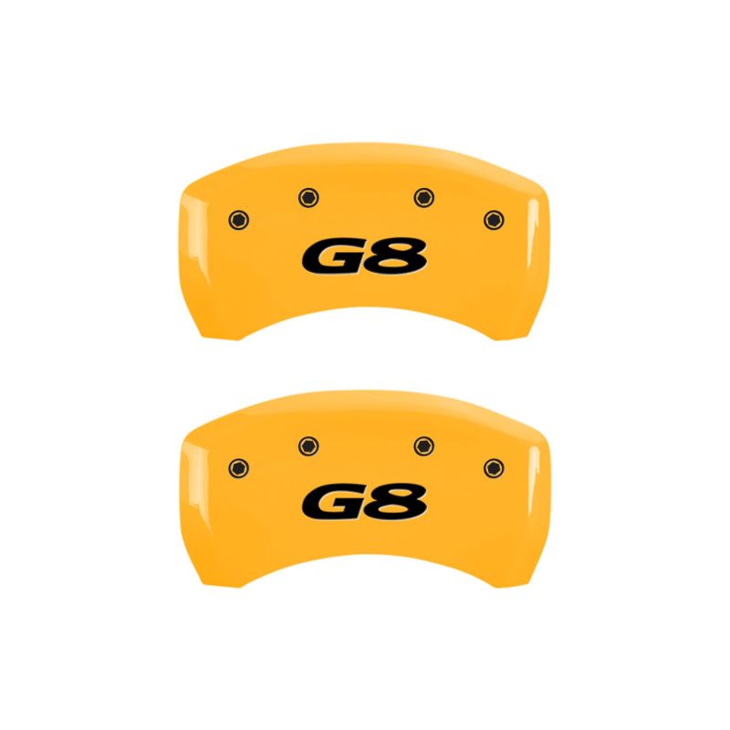 Couvre-étriers MGP 4 gravés avant Pontiac arrière G8 finition jaune noir Char 2008 Pontiac G8