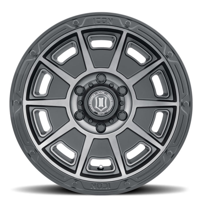 Roue ICON Victory 17x8,5 5x5 -6 mm Offset 4,5 pouces BS teinte noire satinée fumée