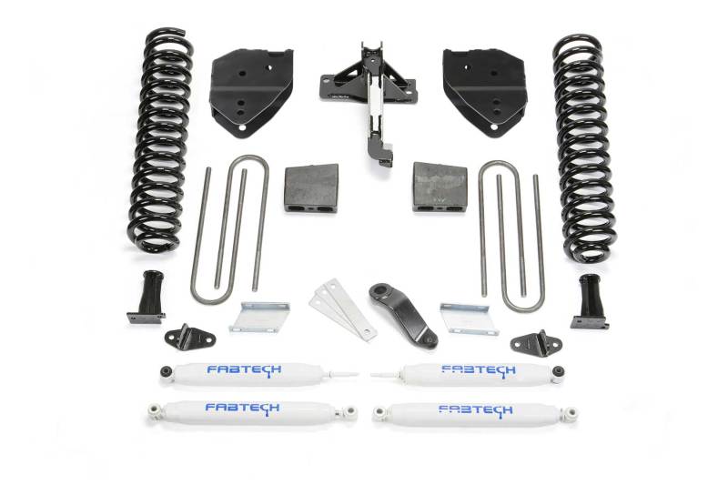 Système de base Fabtech 17-21 Ford F250/F350 4WD à essence 6 pouces avec amortisseurs de performance