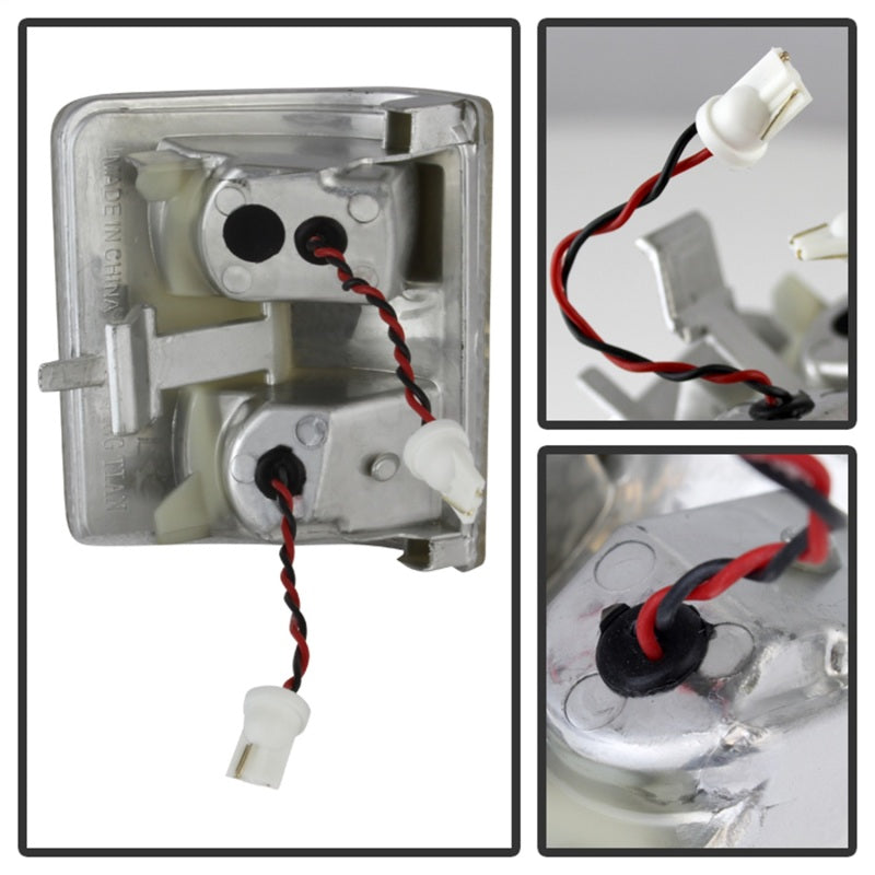 xTune Ford Superduty 08-14 F250-F550 Lentille de signalisation de rétroviseur à LED ambre - Transparent ACC-LED-FDSD08-MR-C