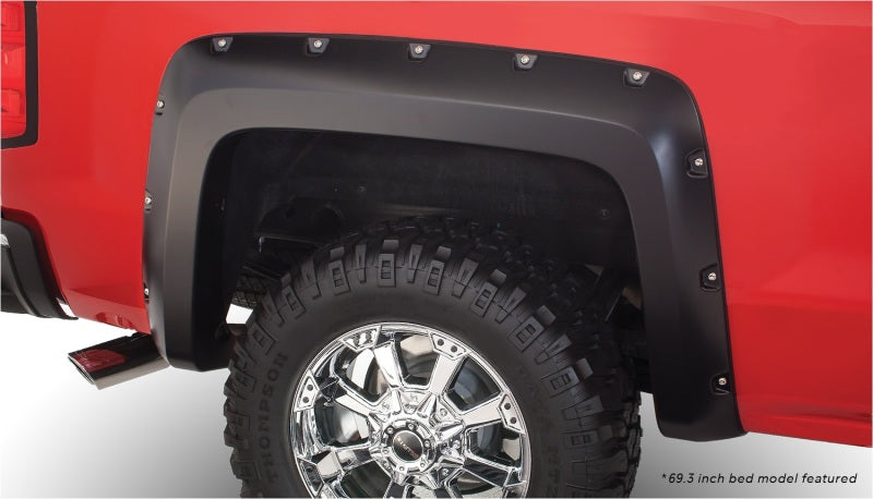 Élargisseurs de caisse de style poche Bushwacker 15-18 Chevy Silverado 2500 HD Fleetside 4 pièces 78,8/97,8 po - Noir