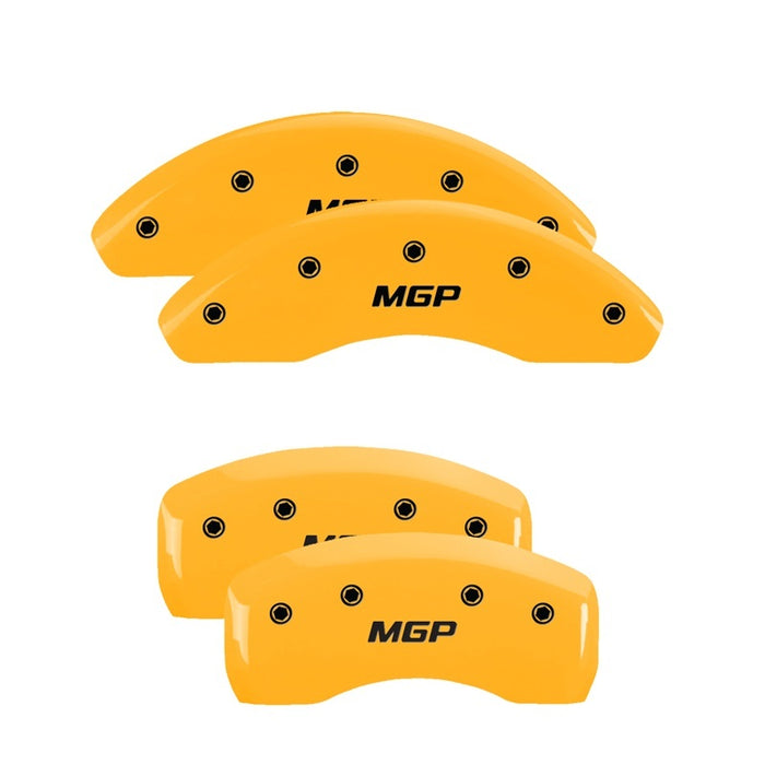 MGP 4 Caliper Covers Engraved Front & Rear i-Vtec Yellow finish black ch