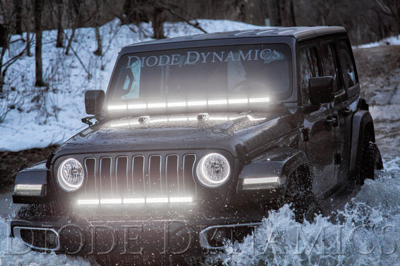 Diode Dynamics 18-21 Jeep JL Wrangler/Gladiator SS50 Hood LED Light Bar Kit - White Driving