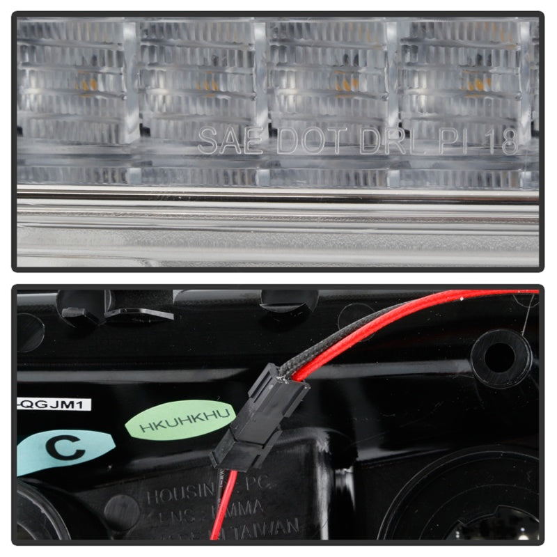 Feux de pare-chocs avant à LED pour Jeep Wrangler Spyder 2018-2019 (modèle halogène uniquement) - Signal séquentiel - Chrome