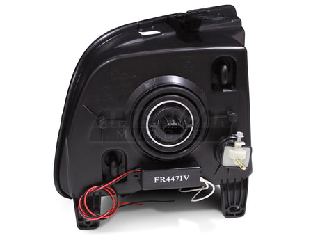 Phare projecteur Halo CCFL Raxiom 05-09 Ford Mustang GT V6 Axial Series - Boîtier noir (lentille Smkd)