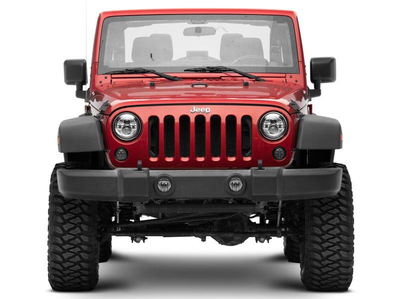 Phares à LED Daymaker de la série Axial Jeep Wrangler TJ/JK de Raxiom 97-18 - Boîtier chromé (lentille transparente)