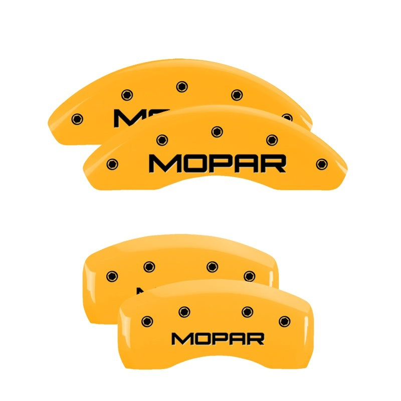 MGP 4 Caliper Covers Engraved F & R Chrysler Wing Yellow Finish Black Char 2009 Chrysler Aspen