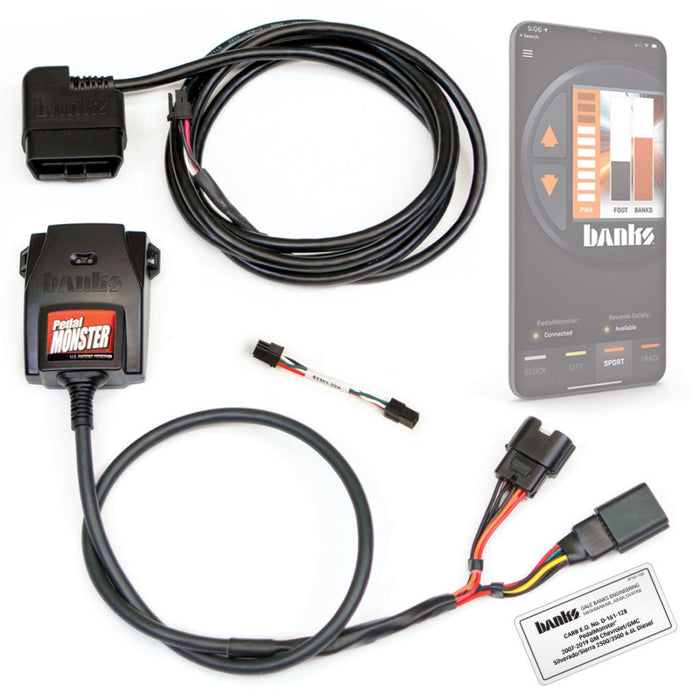 Kit de pédales d'alimentation Banks Power Monster (autonome) - Aptiv GT 150 - 6 voies - Utilisation avec téléphone