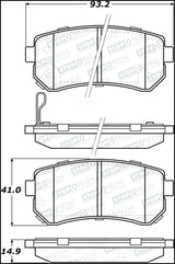 StopTech 10-13 Kia Forte Koup Street Performance Front Brake Pads