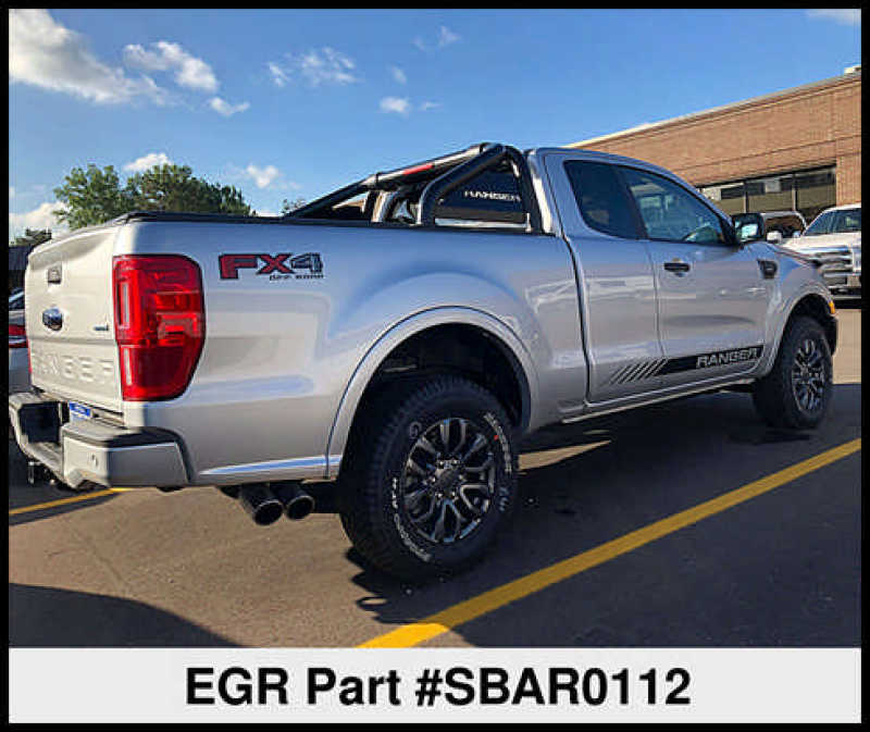 Barre de toit sport EGR 2019+ Ford Ranger avec revêtement en poudre noir série S (sans plaques latérales)
