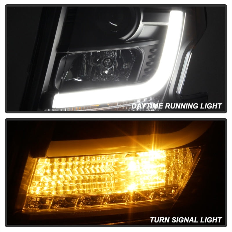 Phares de projecteur Spyder Chevy Tahoe / Suburban 2015-2016 - DRL LED - Noir PRO-YD-CTA15-DRL-BK
