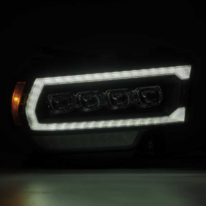 Phares à LED AlphaRex 19-21 Ram 2500 NOVA de style planche, noir avec éclairage actif/signal séquentiel/DRL