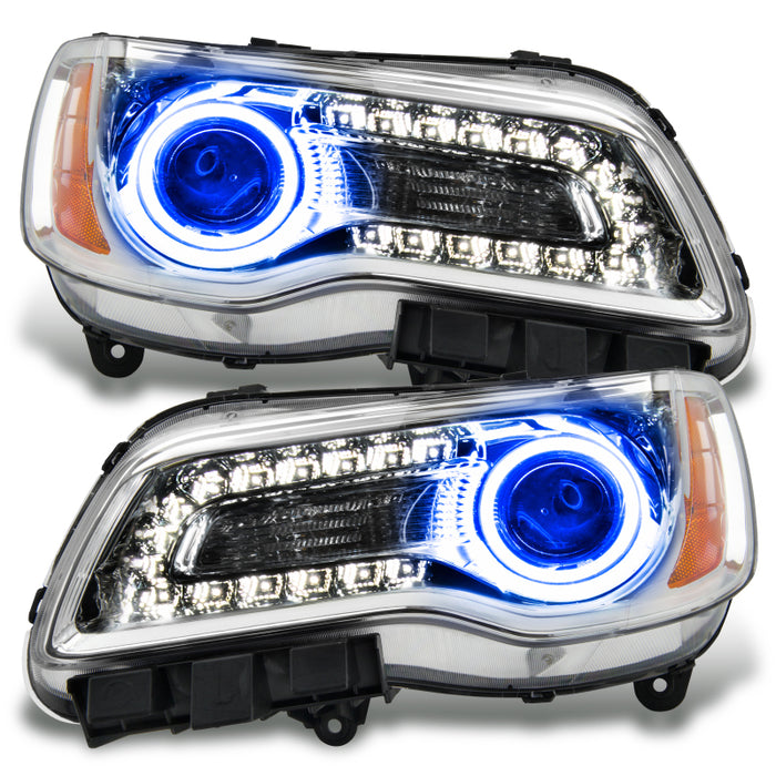 Phares à LED Halo non HID Oracle 11-14 Chrysler 300C avec boîtier chromé - Bleu VOIR LA GARANTIE