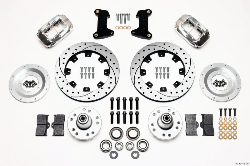 Wilwood Forged Dynalite Front Kit 12.19in Drilled Polished 74-80 Pinto/Mustang II Disc Spindle only