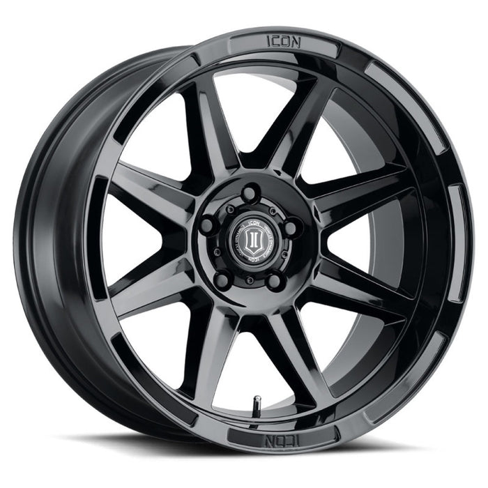 Roue ICON Bandit 20x10 5x5 -24mm 4.5in BS 71.50mm Bore Noir Brillant