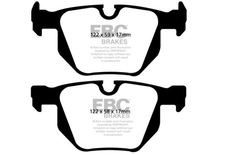 Plaquettes de frein arrière EBC 07-10 BMW X5 3.0 Redstuff