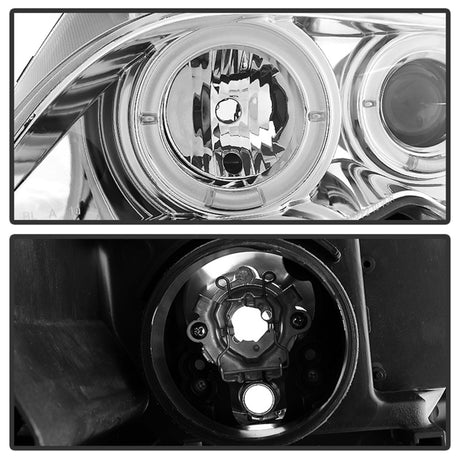 Phares de projecteur Spyder BMW E46 Série 3 02-05 4DR 1 pièce LED Halo Chrm PRO-YD-BMWE4602-4D-AM-C