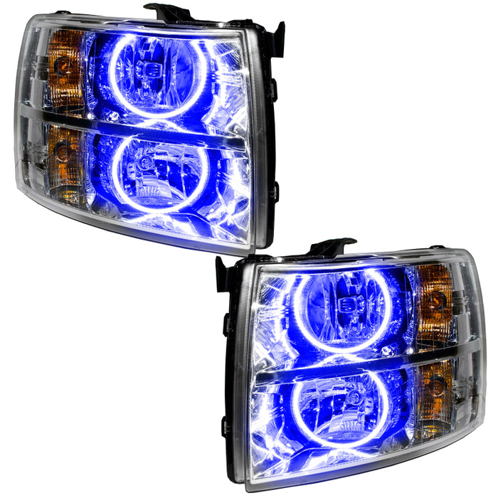 Oracle Lighting 07-13 Chevrolet Silverado Pre-Assembled LED Halo Headlights - Blue SEE WARRANTY