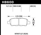 Hawk Infiniti G35 Sport/G37 / 08-10 Nissan Rogue / 07-09 Sentra SE-R / 10 Sentra SE-R M/T Performance