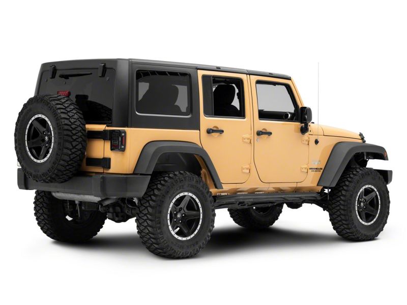 Feux arrière à LED Raxiom 07-18 Jeep Wrangler JK Axial Series - Boîtier noir (lentille transparente)